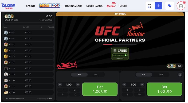 Glory casino Aviator